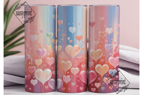Dreamy Pink Heart 20oz Tumbler Wrap Sublimation sassyprint 