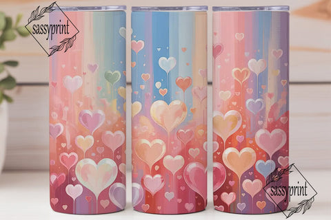 Dreamy Pink Heart 20oz Tumbler Wrap Sublimation sassyprint 
