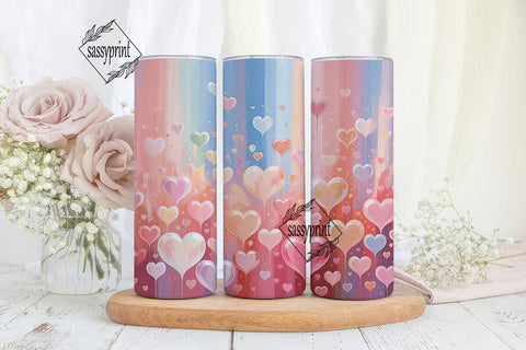 Dreamy Pink Heart 20oz Tumbler Wrap Sublimation sassyprint 
