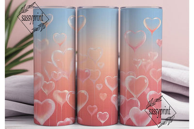 Dreamy Pink Heart 20oz Tumbler Wrap Sublimation sassyprint 