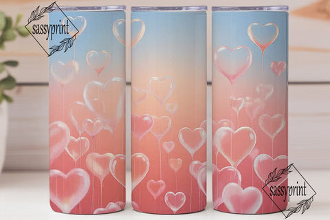 Dreamy Pink Heart 20oz Tumbler Wrap Sublimation sassyprint 