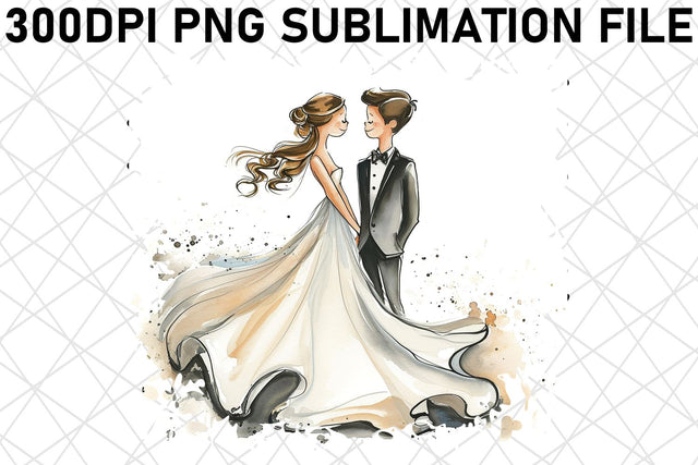 Dreamy Romance: Watercolor Marriage Graphics Sublimation afrosvg 