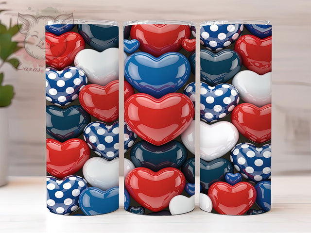 Dreamy Sky Blue Heart Tumbler, Romantic Cloud Pattern, Dreamy Love Design, 20Oz Sublimation Wrap, Elegant Valentine Art, Soft Heart Texture, Tumbler Sublimation Sublimation Lara' s Designs 