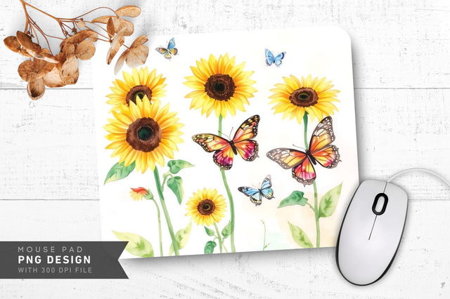 Dreamy Sunflower Glow Mousepad Sublimation Regulrcrative 