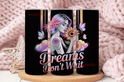 Dreamy Sunflower Woman 20oz Tumbler Wrap Sublimation DesignSVG 