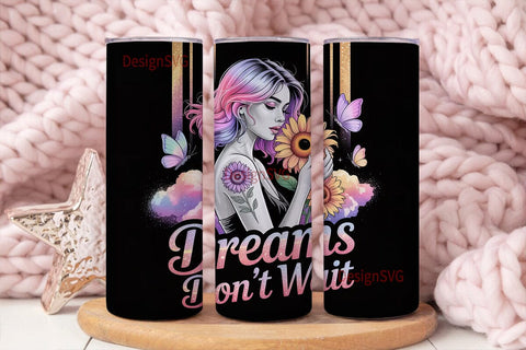 Dreamy Sunflower Woman 20oz Tumbler Wrap Sublimation DesignSVG 