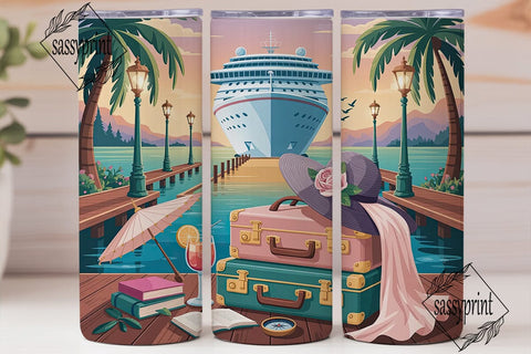Dreamy Sunset Cruise Travel 20oz Tumbler Sublimation sassyprint 