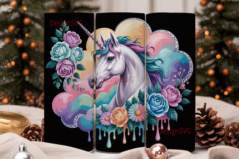 Dreamy Unicorn Tumbler Wrap Sublimation DesignSVG 
