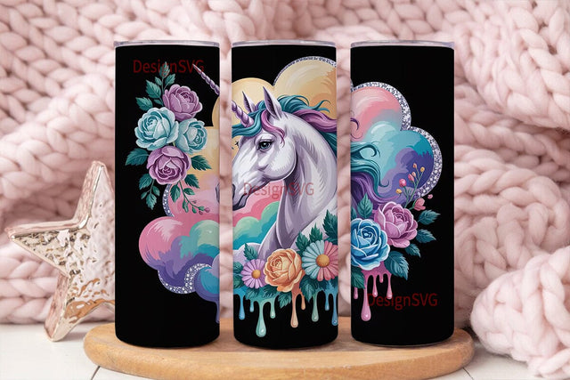 Dreamy Unicorn Tumbler Wrap Sublimation DesignSVG 