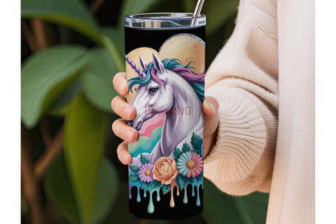Dreamy Unicorn Tumbler Wrap Sublimation DesignSVG 