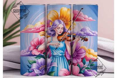 Dreamy Violinist 20oz Tumbler Wrap Sublimation sassyprint 