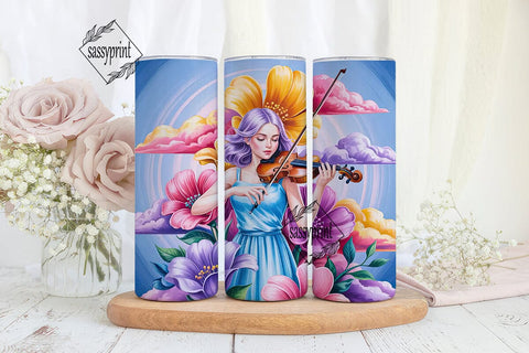 Dreamy Violinist 20oz Tumbler Wrap Sublimation sassyprint 