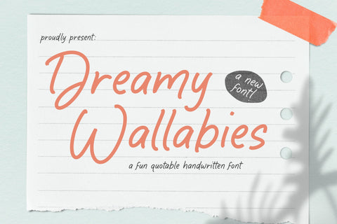 Dreamy Wallabies - Fun Quotable Handwritten Font Font Timur type 