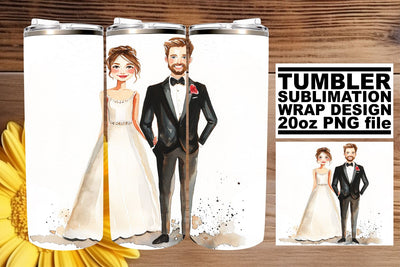 Dreamy Watercolor Wedding Tumbler: Enchanted Memories 20oz Sublimation afrosvg 