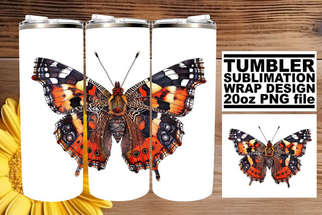 Dreamy Wings: Sublimation Tumbler Wrap - 20oz, Butterfly Theme Sublimation afrosvg 