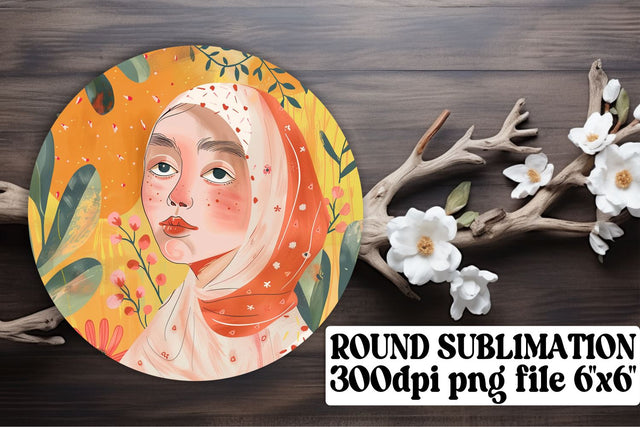 Dreamy Woman Portrait Ornament Design - Sublimation Keychain Sublimation afrosvg 