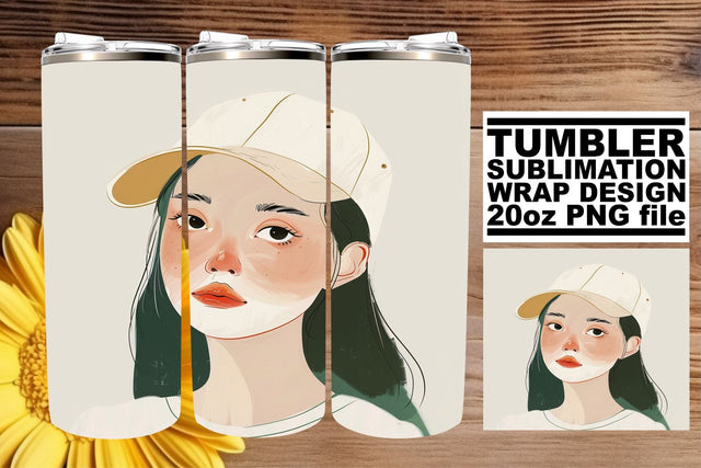 Dreamy Woman Portrait Tumbler Design - Sublimation 20oz Sublimation afrosvg 