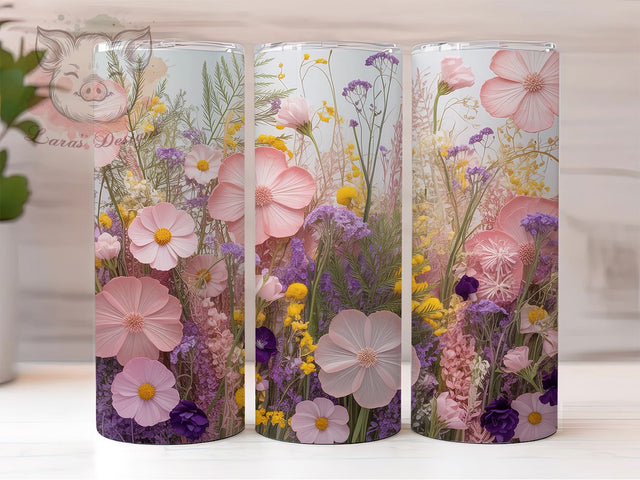 Dried Floral Rustic 20oz Tumbler, Floral Print, Rustic Tumbler, 20oz Sublimation, PNG Design, Vintage Mug, Botanical Gift Sublimation Lara' s Designs 