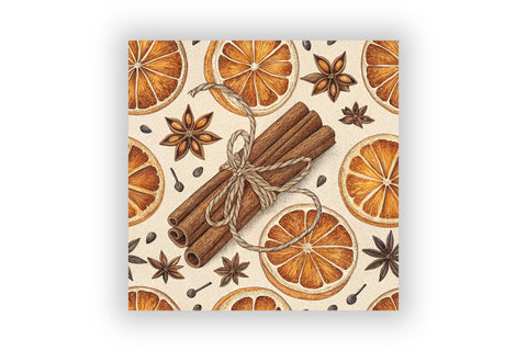 Dried Orange & Cinnamon Digital Paper - Cozy Winter Botanical Seamless Patterns Digital Pattern FloridPrintables 