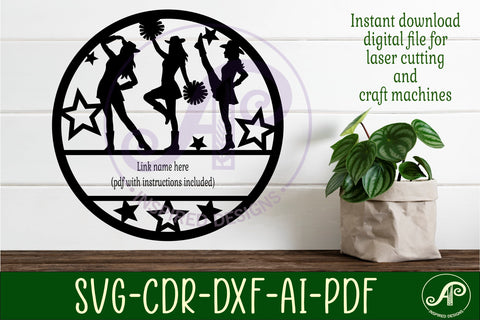 Drill team Cheerleaders name sign svg laser cut SVG APInspireddesigns 