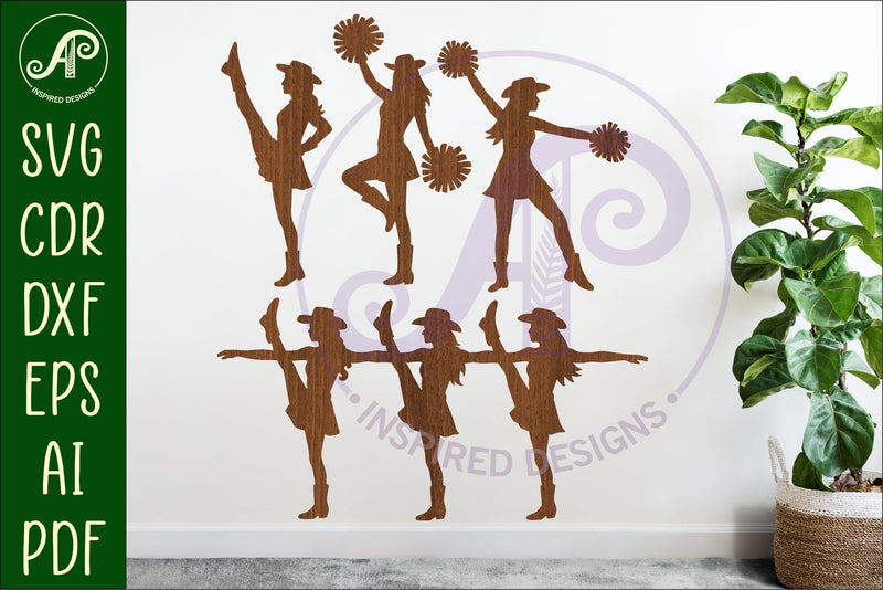 Drill Team Dancer silhouette laser cut outs SVG 1 SVG APInspireddesigns 