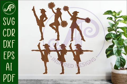 Drill Team Dancer silhouette laser cut outs SVG 1 SVG APInspireddesigns 