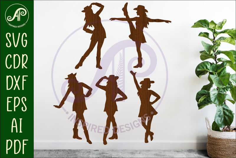 Drill Team Dancer silhouette laser cut outs SVG 2 SVG APInspireddesigns 