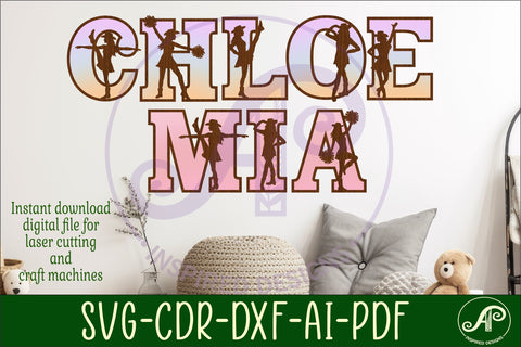 Drill team dancers alphabet set. 2 layer letters. 55 letter SVG APInspireddesigns 