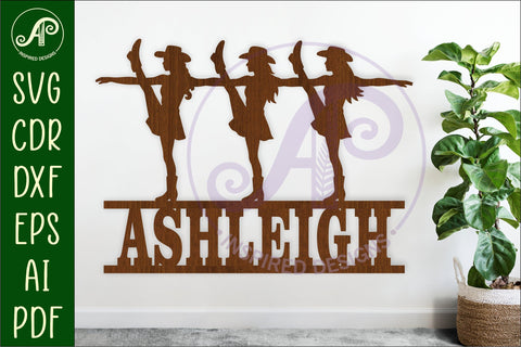 Drill team Dancers kickline name sign svg laser cut file SVG APInspireddesigns 