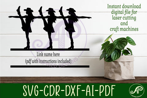 Drill team Dancers kickline name sign svg laser cut file SVG APInspireddesigns 
