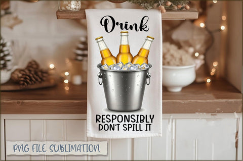 Drink responsibly don't spill it Towel Sublimation Sublimation Shetara Begum 