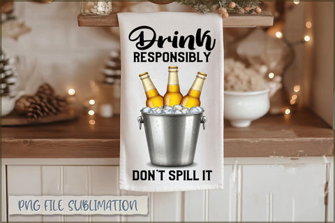 Drink responsibly don't spill it Towel Sublimation Sublimation Shetara Begum 