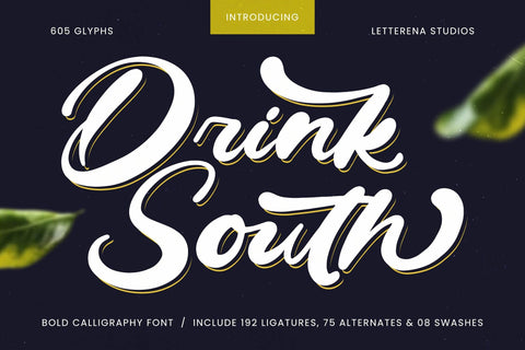 Drink South - Bold Calligraphy Font Font Letterena Studios 