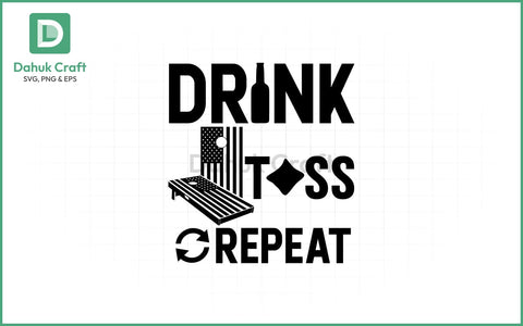 Drink Toss Repeat SVG – Game Night SVG PNG & EPS V2 SVG dahukdesign 