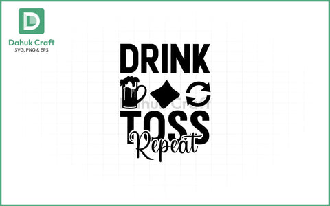 Drink Toss Repeat SVG – Game Night SVG PNG & EPS V3 SVG dahukdesign 