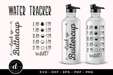 Drink Up Buttercup, Water Tracker SVG SVG CraftLabSVG 