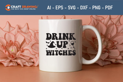 Drink Up Witches Halloween Svg, Halloween Png , Halloween Clipart, Ghost Svg, Halloween Shirt Svg, Hippie Svg, Retro Svg, Svg Bundle, Sublimation Designs SVG Debashish Barman 