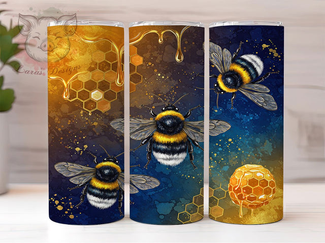 Drip Honey Bumblebee Tumbler Wrap, Bumblebee Tumbler Wrap, Honey Drip Cup Design, Stylish Bee Tumbler PNG, 20oz Dripping Honey Tumbler, Trendy Bee Cup Wrap, Gold Bee Sublimation Sublimation Lara' s Designs 