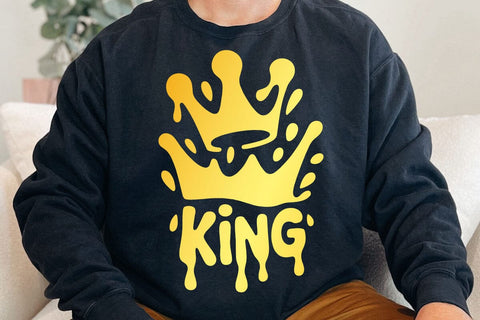 Drippin' King Crown SVG: Afro Man Shirt File SVG DesignDestine 