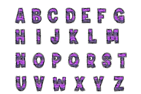Dripping Alphabet PNG, Pastel Doodle Letters Sublimation BijouBay 