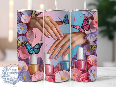 Dripping Nail Tech Tumbler, Dripping Nail Tumbler, 20oz Tumbler Wrap, Sublimation Design, Manicurist Gift, Nail Art Wrap, Salon Professional Tumbler Sublimation ToriDesigns 