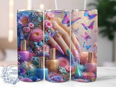 Dripping Nail Tech Tumbler, Dripping Nail Tumbler, 20oz Tumbler Wrap, Sublimation Design, Manicurist Gift, Nail Art Wrap, Salon Professional Tumbler Sublimation ToriDesigns 
