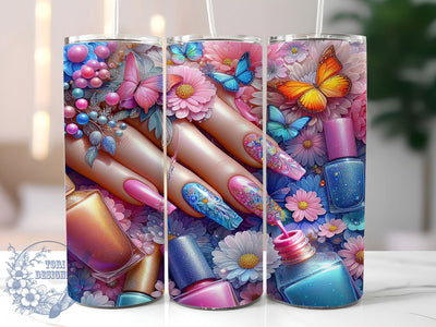 Dripping Nail Tech Tumbler, Dripping Nail Tumbler, 20oz Tumbler Wrap, Sublimation Design, Manicurist Gift, Nail Art Wrap, Salon Professional Tumbler Sublimation ToriDesigns 