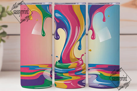 Dripping Paint 20oz Tumbler Wrap Sublimation sassyprint 