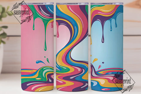Dripping Paint 20oz Tumbler Wrap Sublimation sassyprint 
