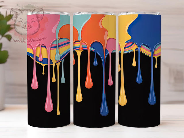 Dripping Paint Abstract Tumbler Wrap, Artistic Style, Abstract Design, Color Splash, Creative Theme, Tumbler Wrap, Sublimation Design Sublimation Lara' s Designs 