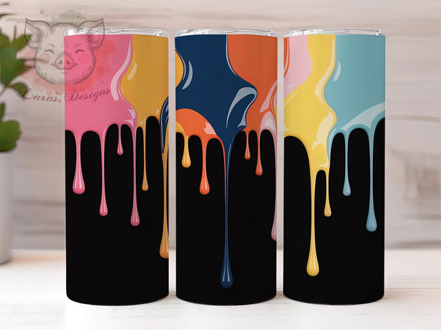 Dripping Paint Abstract Tumbler Wrap, Artistic Style, Abstract Design, Color Splash, Creative Theme, Tumbler Wrap, Sublimation Design Sublimation Lara' s Designs 