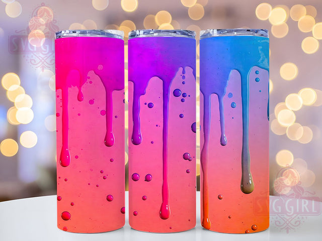 Dripping Paint Colorful 20oz Tumbler, Dripping Design, Tumbler Wrap, Sublimation Wrap, 20oz Tumbler, Paint Drip, Colorful Drinkware, Custom Cup Sublimation SvggirlplusArt 