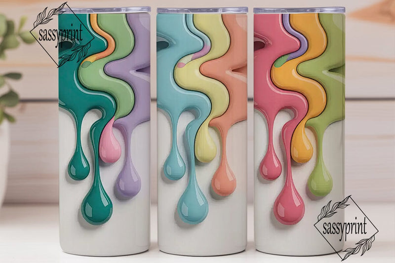 Drippy Paint Tumbler Wrap Sublimation sassyprint 