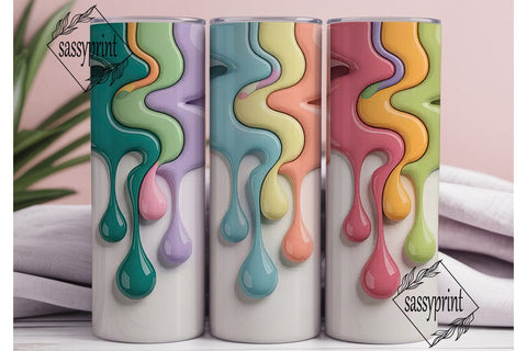 Drippy Paint Tumbler Wrap Sublimation sassyprint 